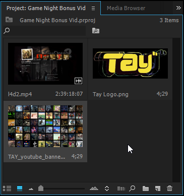 A blow up of the media library with components
